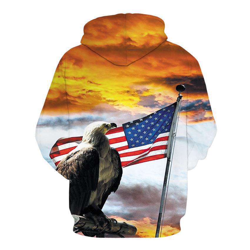 Women's 3D Print Hooded Pocket Pullover Sweatshirt