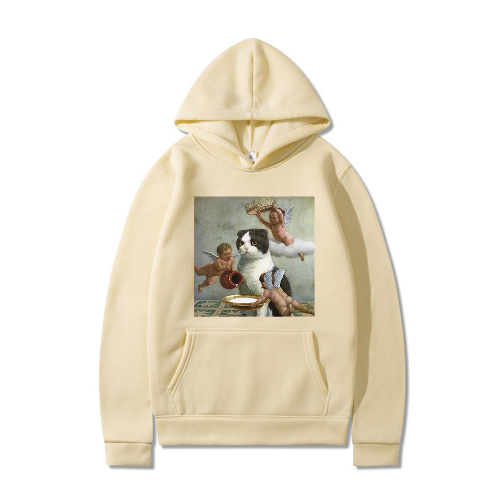 Cute Angel & Cat Matching Couple Sweatshirt