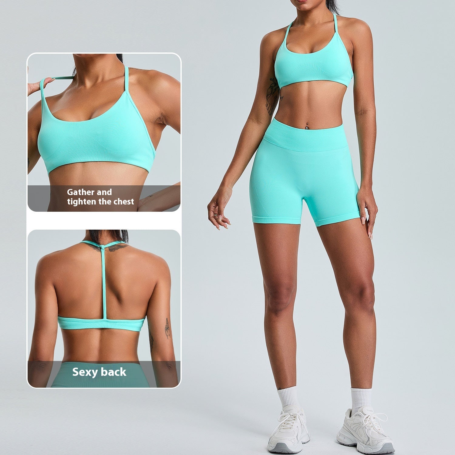 Seamless H‑Shape Yoga Bra – Lift & Support for Active Women