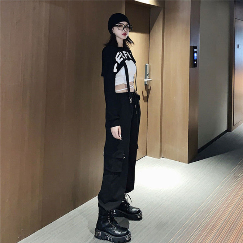 Chic High-Waisted Corset Overalls Set