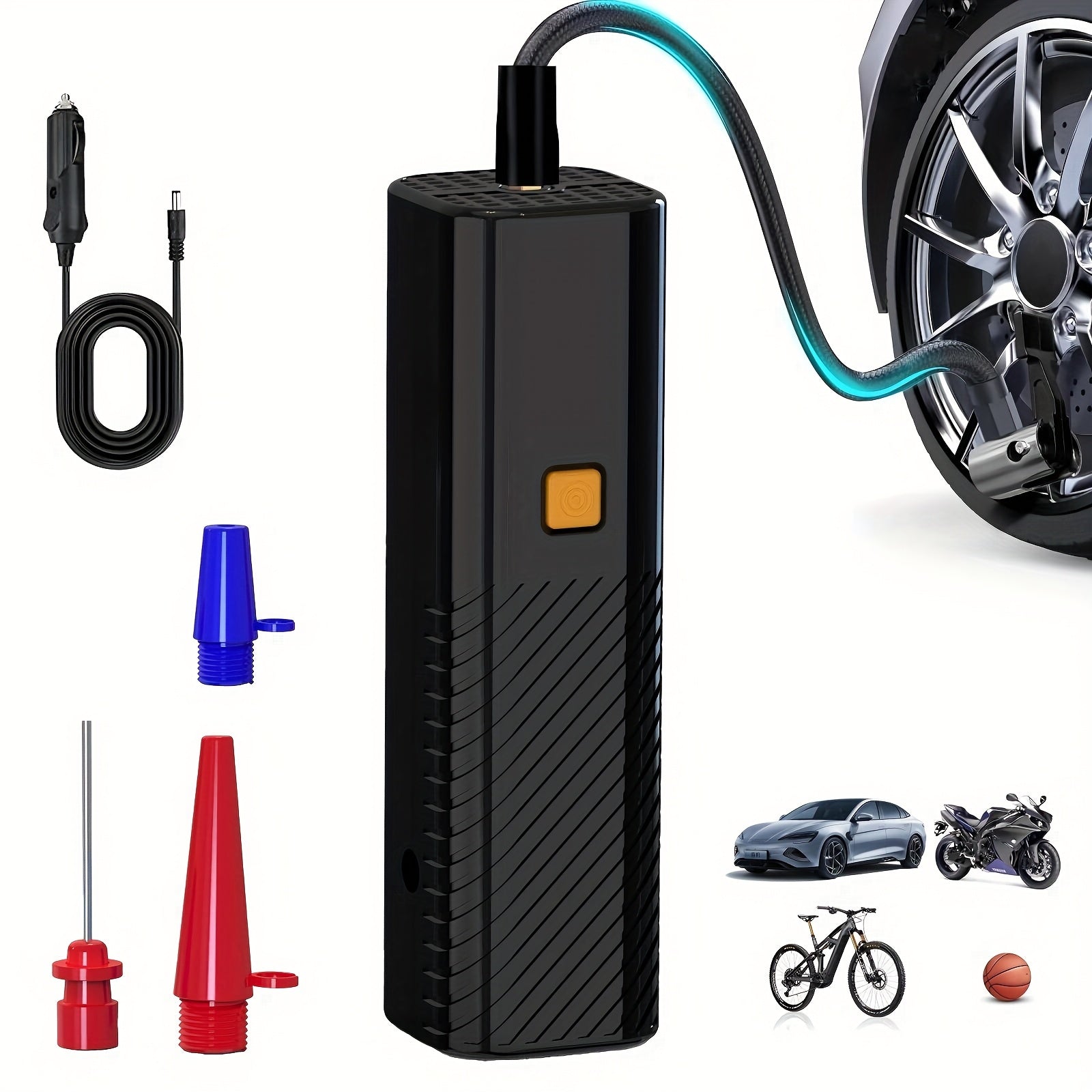 Air Pump For Car Tires, Tire Inflator Portable Air Compressor, Tire Air Pump For Car, Suitable For Bicycle Tires, Motorcycle Tires, And Various Types Of Balls, Portable Air Compressor For Tire...