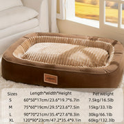 Extra Large Dog Bed - Thickened Warm & Soft Pet Bed With Non-Slip Bottom, Removable Cover - Heavy-Duty Oval Bed For Large, Medium, Small Dogs - Easy-Clean, Durable Polyester Bed For Deep Sleep & Al...