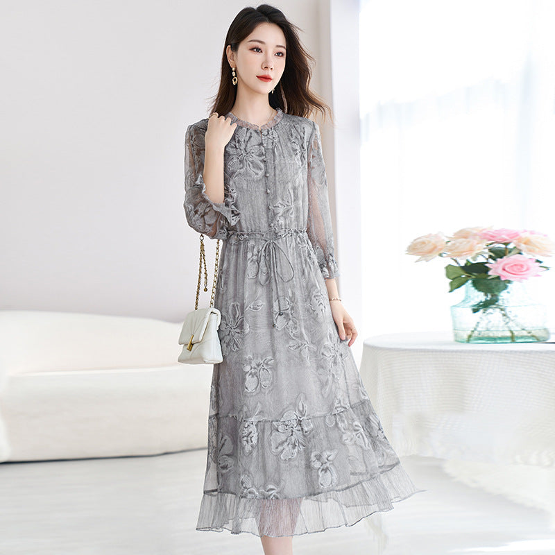 Embroidered Tie-Dye Silk Midi Dress