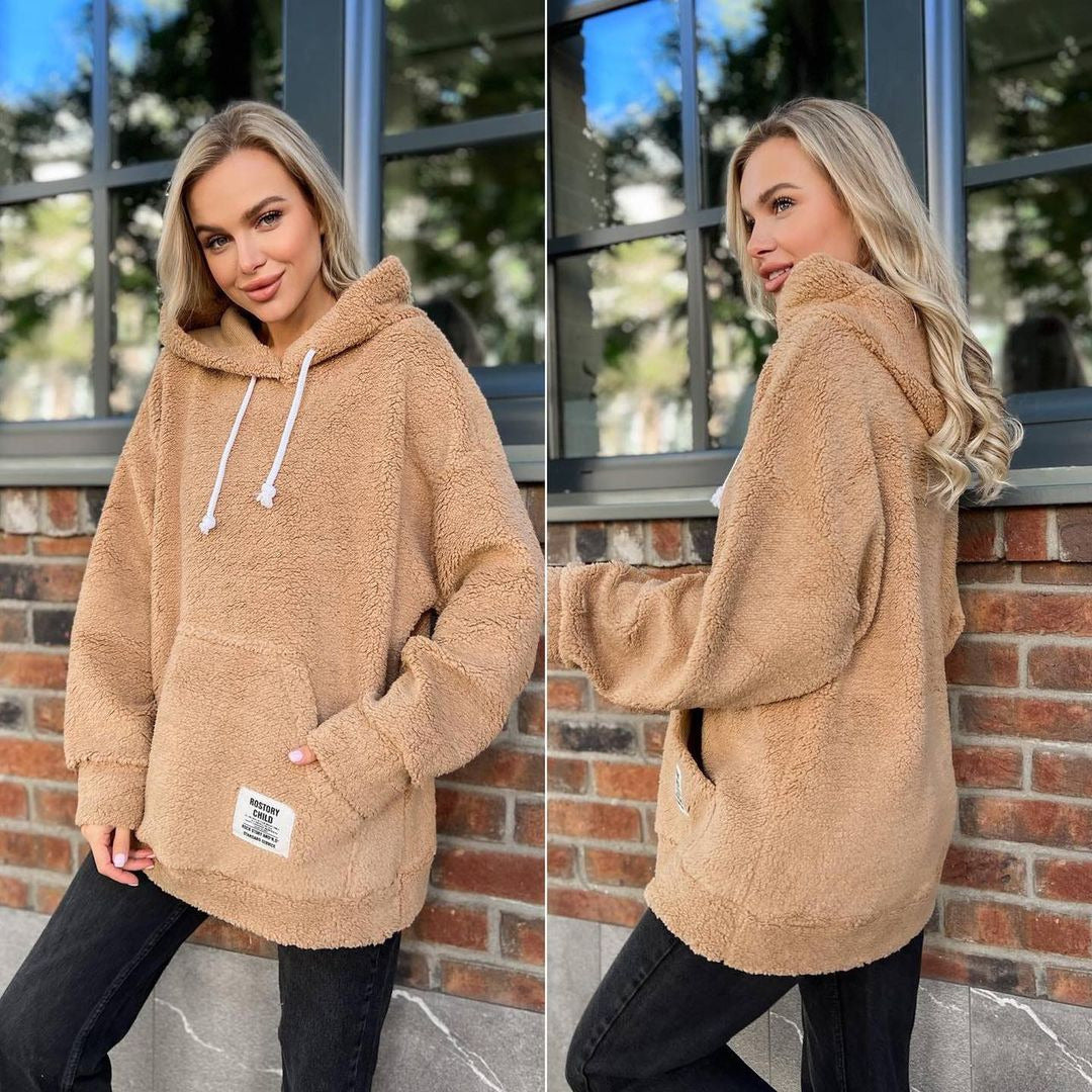 Cozy Flannel Long-Sleeve Pullover Sweatshirt