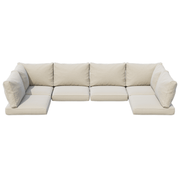 9/14-Piece Outdoor Replacement Cushions For Patio Furniture, Deep Seat Cushions For 4&6 Seat Sectional Sofa, Water-Repellent L-Shaped Couch Pads