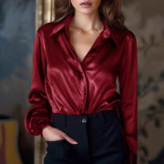 Elegant Long-sleeve Womens Blouse With A Refined
