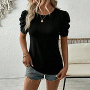 Stylish Drop‑Shoulder Short‑Sleeve T‑Shirt for Women – Black
