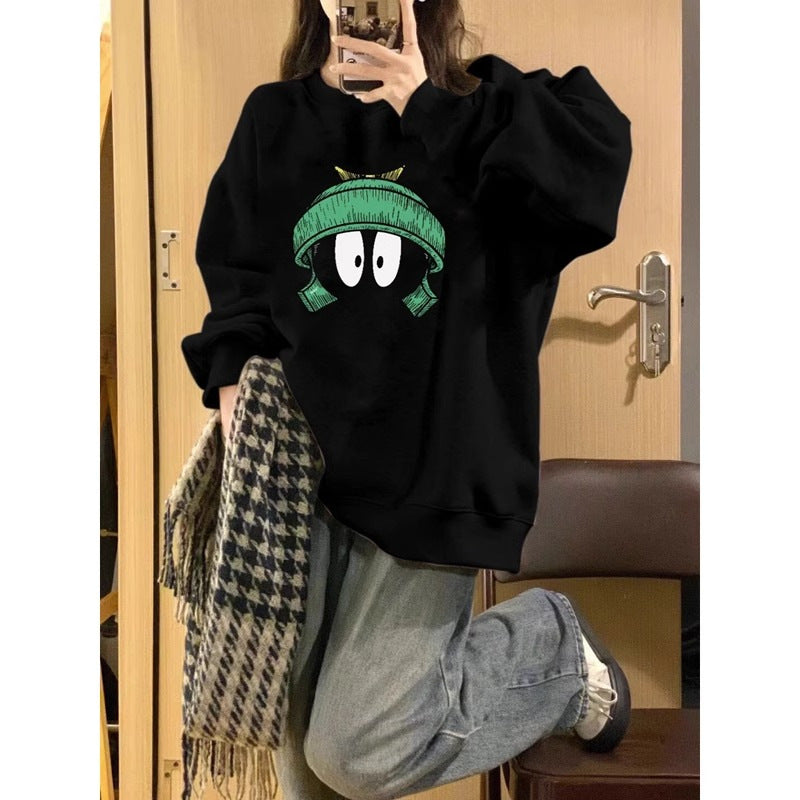Cozy Fleece-Lined Casual Round Neck Sweatshirt