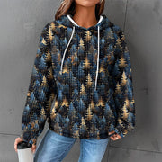 Cozy Waffle Knit Hooded Sweater for Women