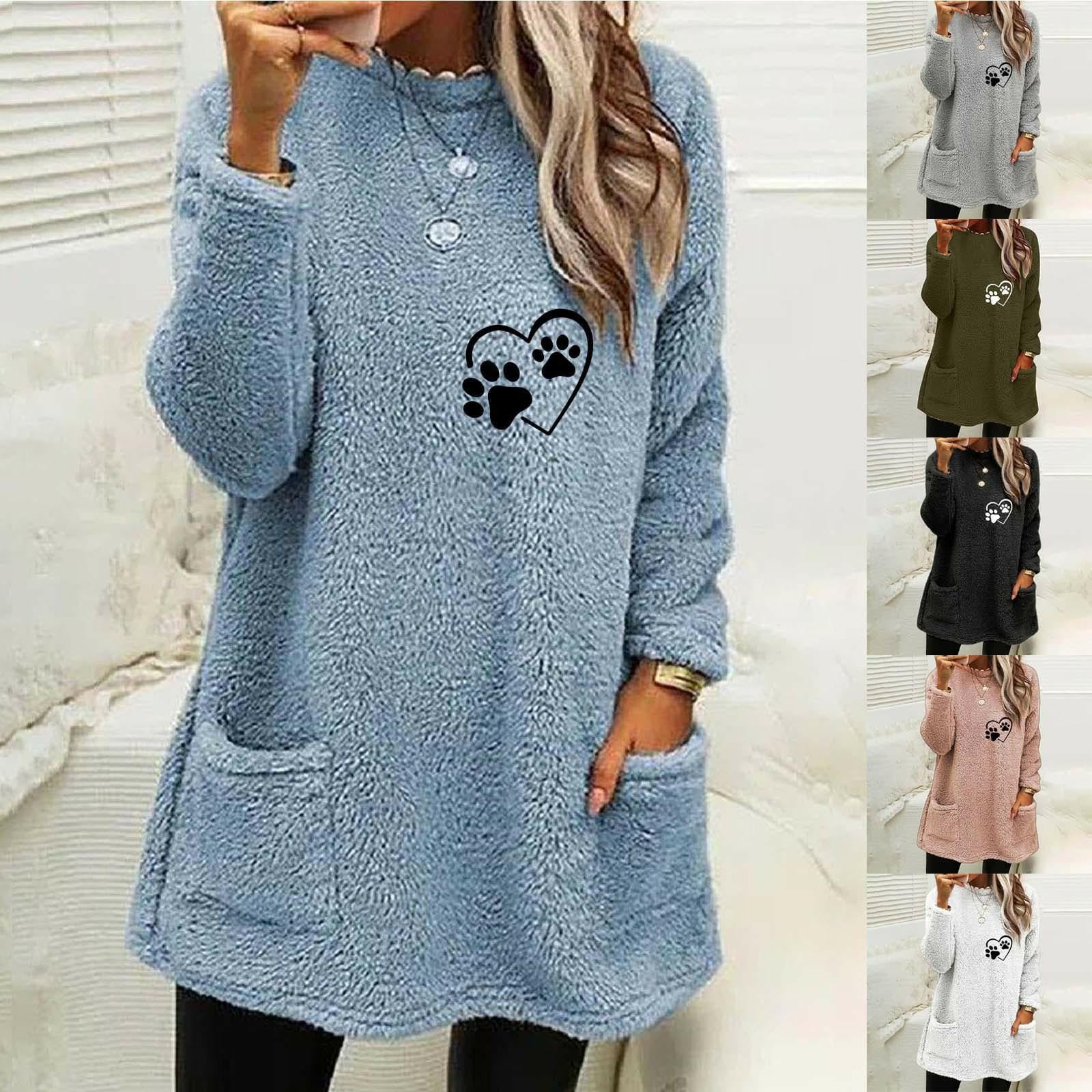 Cozy Velvet Love Print Sweatshirt for Women