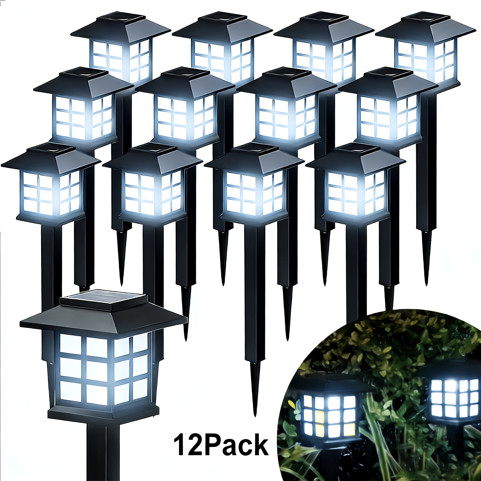 Solar LED Outdoor Light – Warm White, IP44 Waterproof, Pack of 12