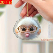 Cute Monkey Cartoon Acrylic Mirror Hanging Decorations