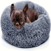 Sharlovy Donut Dog Bed For Small & Medium Dogs - Anti-Anxiety Fleece Bed With Soft Plush Design, Washable & Durable, Fits Up To 45 Lbs, Dark Gray, Pet Bed For Small Dog, Dog Bed For Small Dog, Pet...