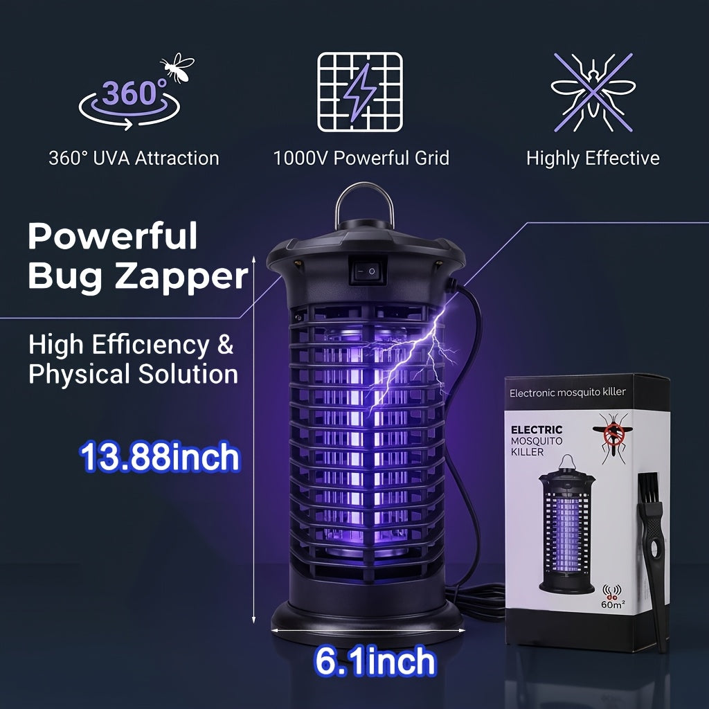 Electronic Bug Zapper and Mosquito Lamp with Metal Mesh Grid, Powerful Electric Fly and Mosquito Killer for Home, Kitchen and Bedroom