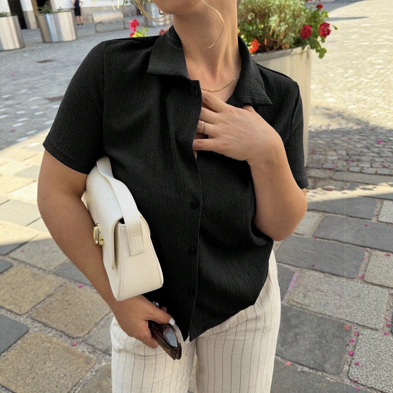 Women's French-style Minimalist Cardigan All-match Casual Shirt