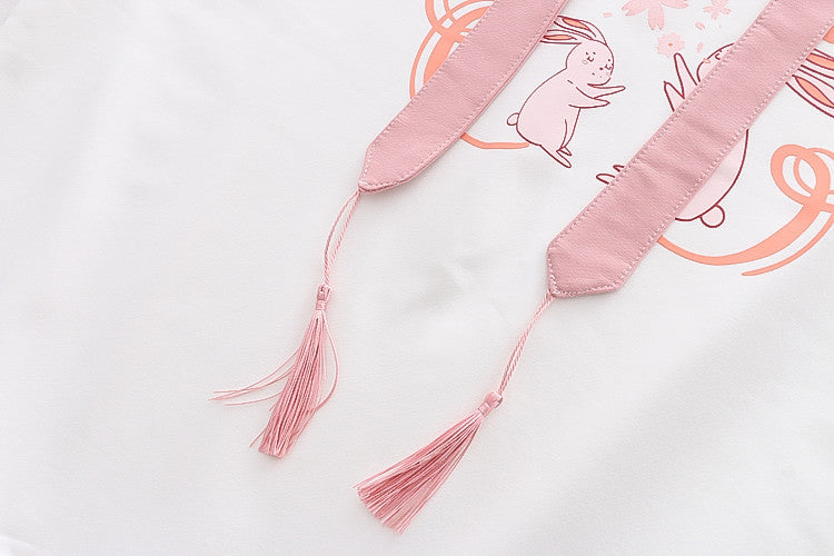 Cute Bunny Hooded Student Sweatshirt