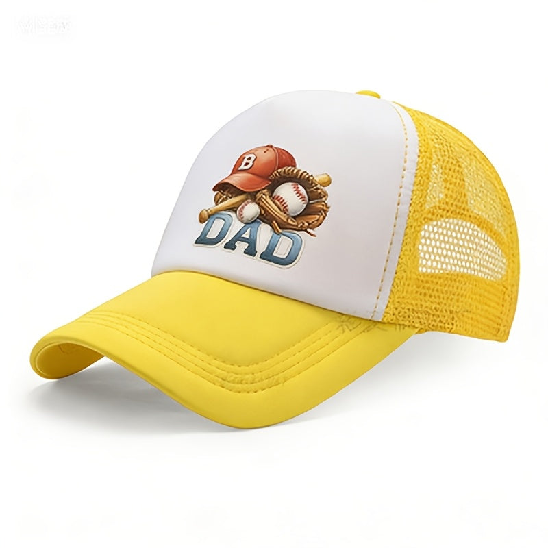 Baseball Printed Duckbill Baseball Cap with Mesh Back