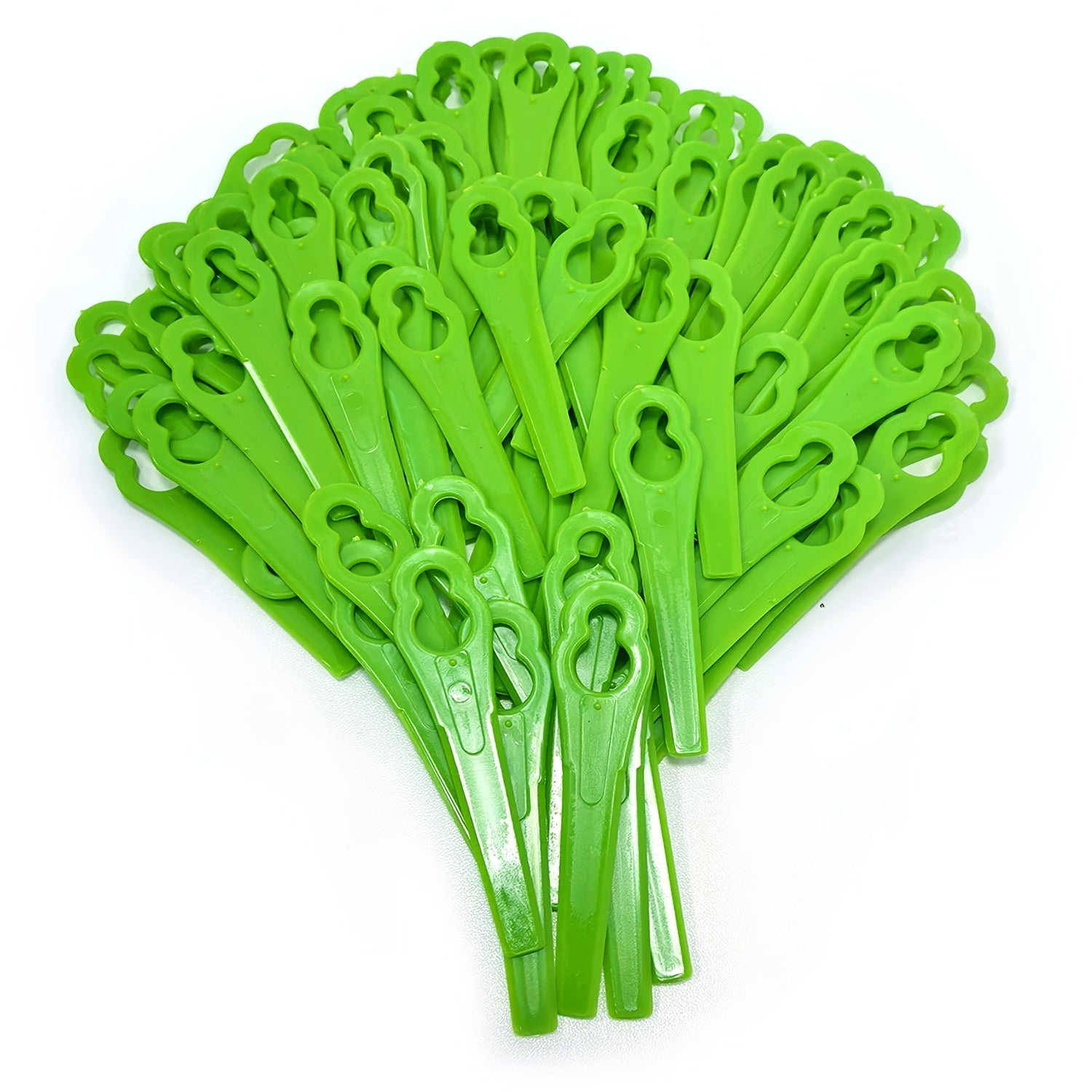 100pcs Gourd Shaped Plastic Blades, Compatible with Multiple Lawn Mowers, Efficient Cutting Performance And Easy Installation Design, Practical Replacement Lawn Mower Additions, Universal Garden Grass Trimmer Replacement Parts for Lawn Maintenance