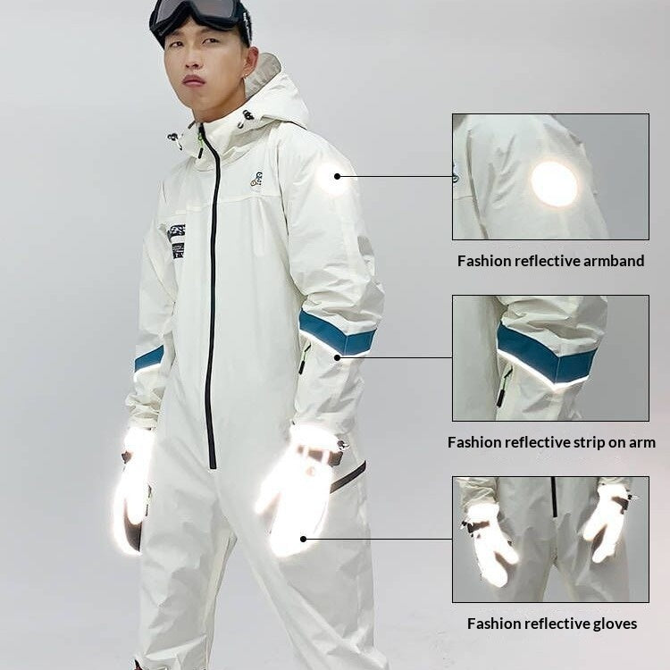 Waterproof Windproof One-Piece Ski Suit for Winter