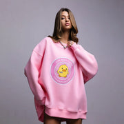 Cute Duck Print Loose Casual Sweater for Women
