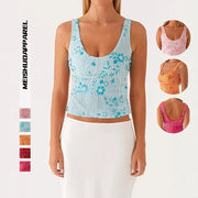 Customizable Sequin Suspenders for Women's Tops