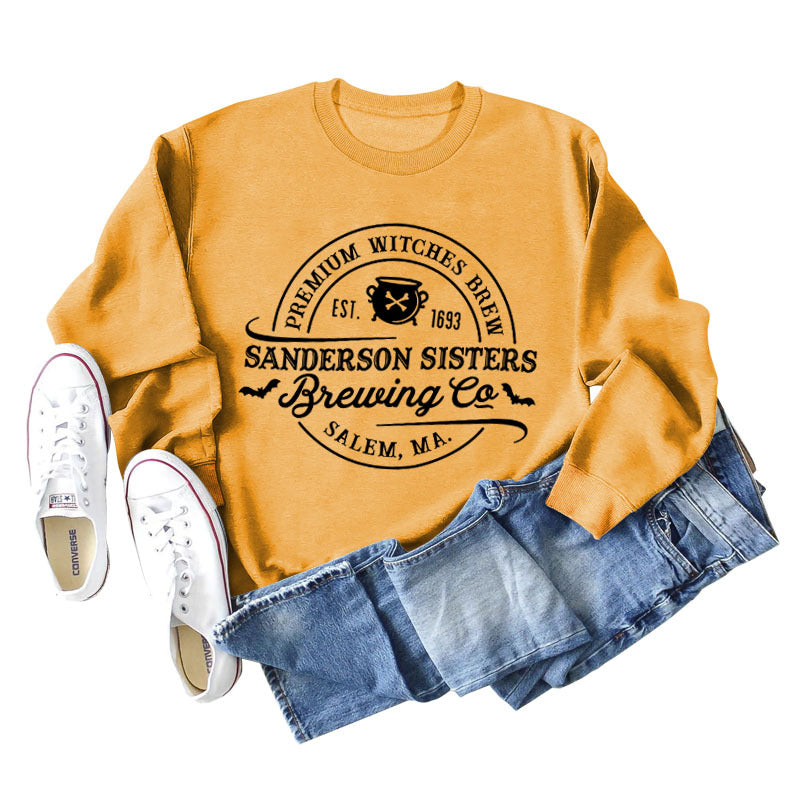 Cozy Alphabet Print Long Sleeve Casual Sweatshirt
