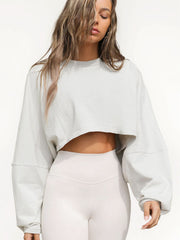 Women's Knit Sporty Long-Sleeve Pullover T-Shirt