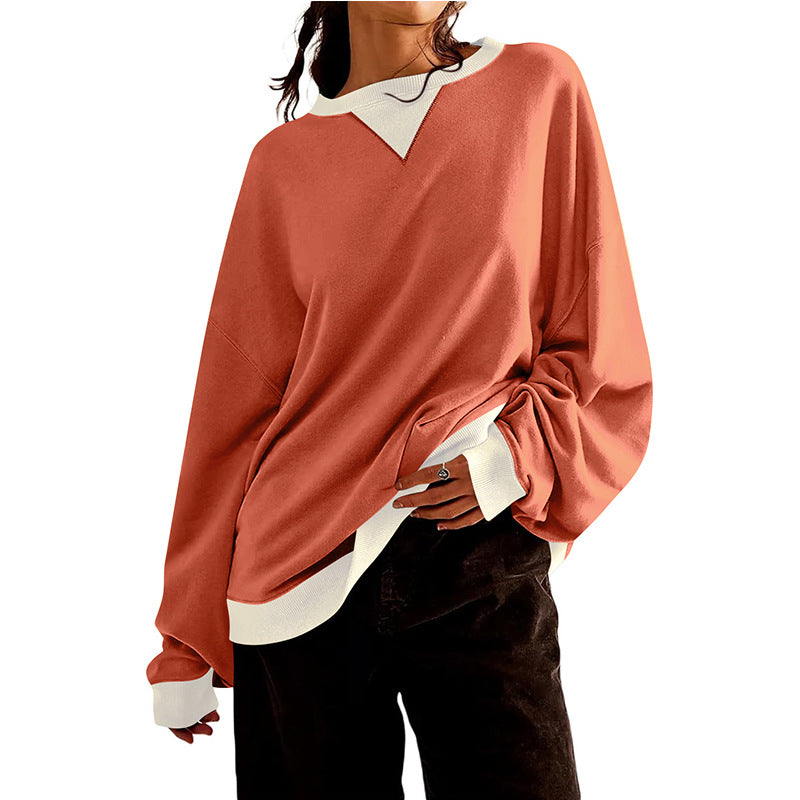 Women's Color Block Loose Casual Sweater