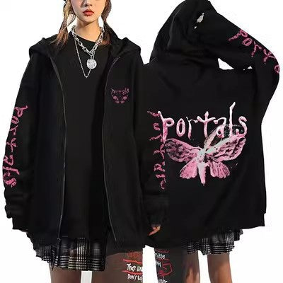 Unisex Anime Zip-Up Hoodie Cartoon Cardigan Sweater