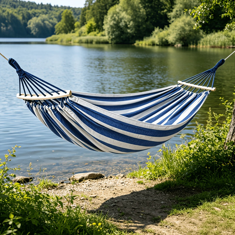 39.37inch Striped Upgraded Hammock Durable Backyard Picnic Family Vacation Relaxation Hammock