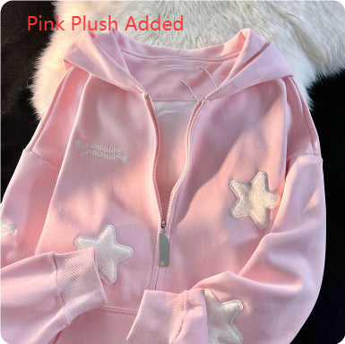 Cosmic Starry Sky Velvet Cardigan Sweatshirt