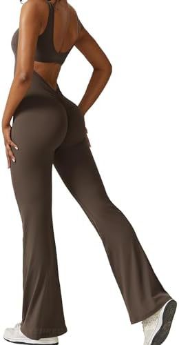 Women's Sleeveless Flare Yoga Jumpsuit
