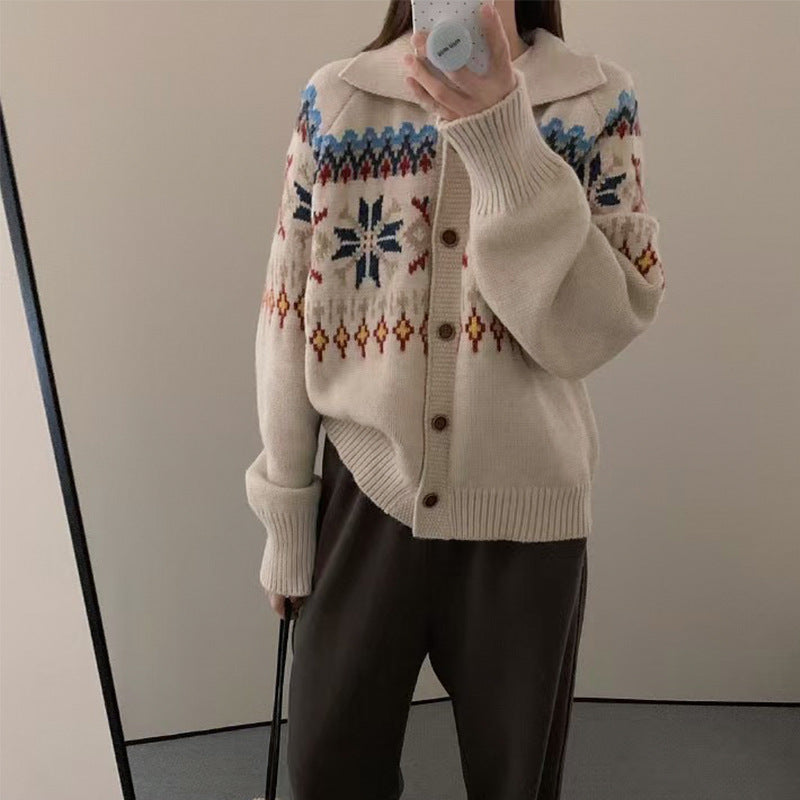 Autumn and Winter Loose Idle Style Knitted Coat