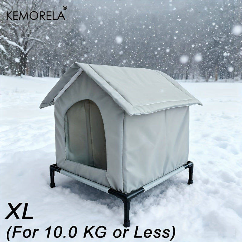 Kemorela Classic Style Outdoor Cat House With Warm Mats & Cold-Resistant Oxford Cloth - Large Enclosed Tent For All Seasons, Suitable For 10Kg Or Less Pets, Dog House In Winter, Pet Shelter, Cozy P...
