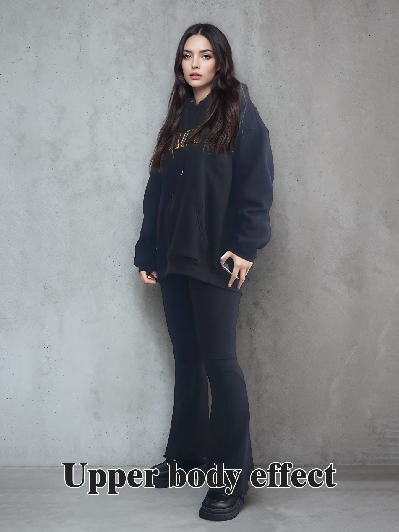 Unisex Stylish Solid Color Print Long Sleeve Hoodie