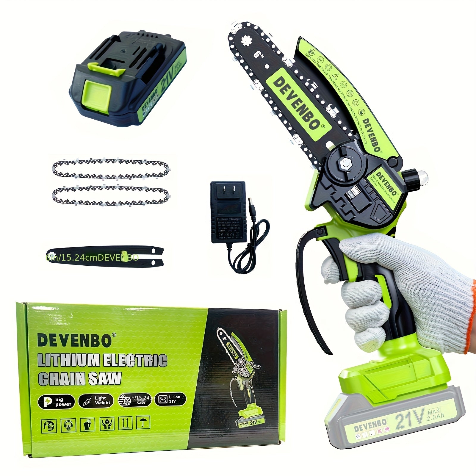 Mini Chainsaw Cordless 6-inch, Handheld Electric Power Chain Saw, for Tree Trimming Wood Cutting, Best Gifts for Dad, Husband, Electric Saw for Wood Cutting, Outdoor Pruning, Garden Tool, Handheld...