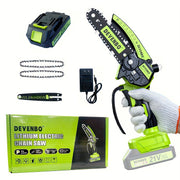 6-Inch Cordless Mini Chainsaw, Handheld Electric, for Cutting Branches and Wood in Yards and Gardens, with Splash Guard and Safety Lock, Lightweight and Portable, Ideal Gift for Men, Husbands, and Dad