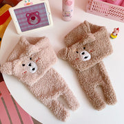 Cozy Lamb Wool Bear Plush Scarf for Women