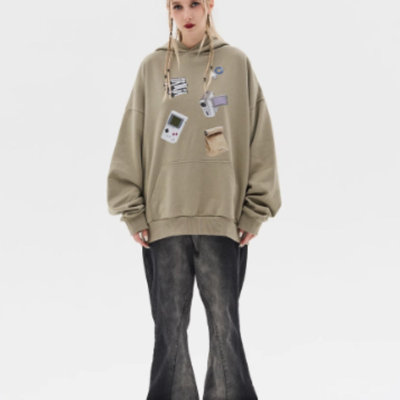 Retro Streetwear Oversized Hooded Sweatshirt