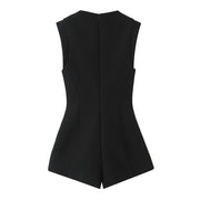 Summer Slim-Fit Solid Vest Jumpsuit