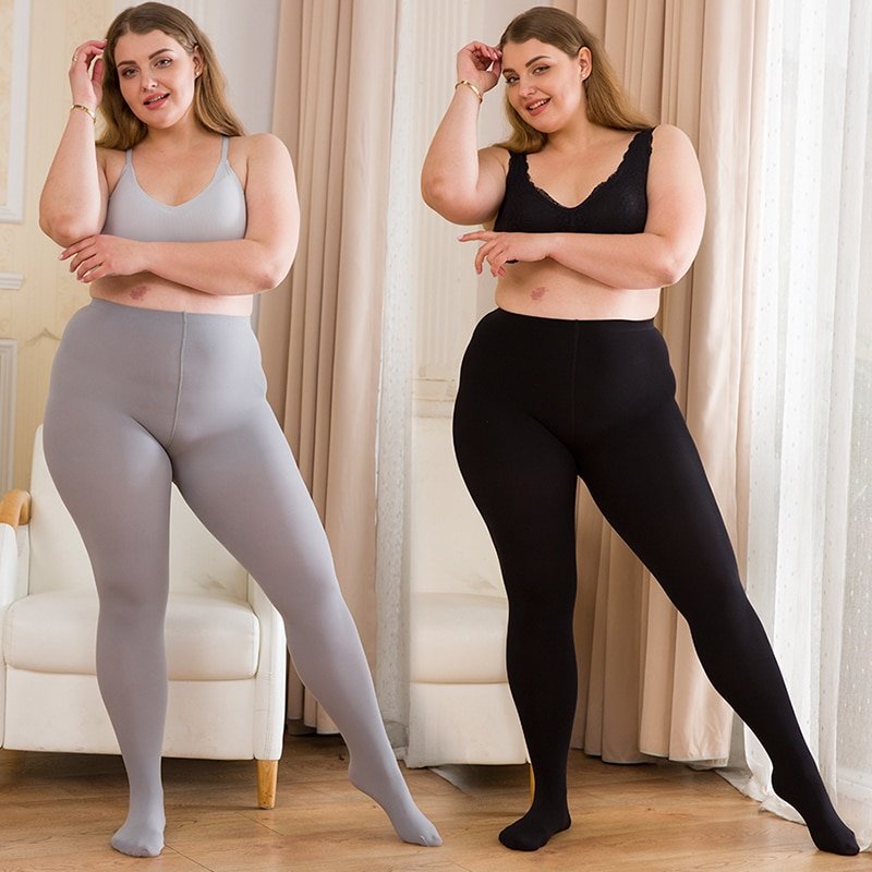 High-Waist Plus Size Black Tights for Women