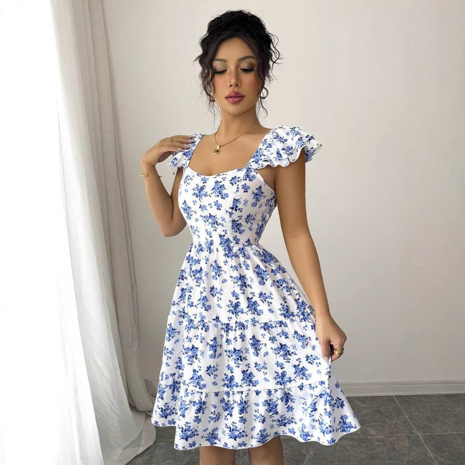Womens Hollowed-out Beach Vacation Dress