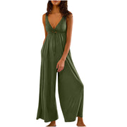 Elegant And Fashionable Wide-leg Pants With A Sexy Open-back V-neck