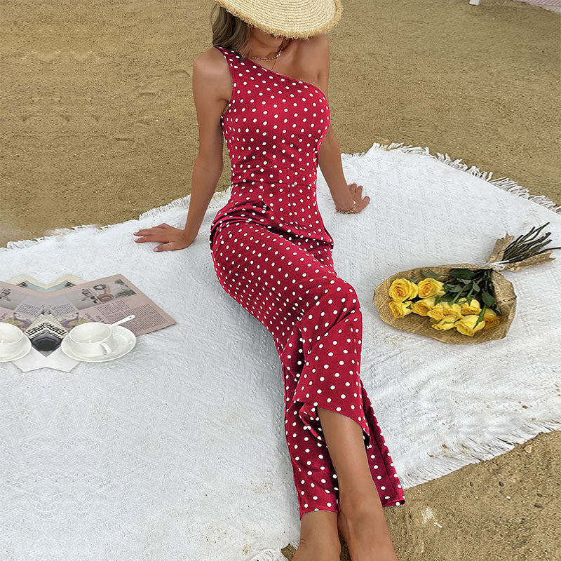 Women's Summer Polka-Dot Sleeveless Jumpsuit