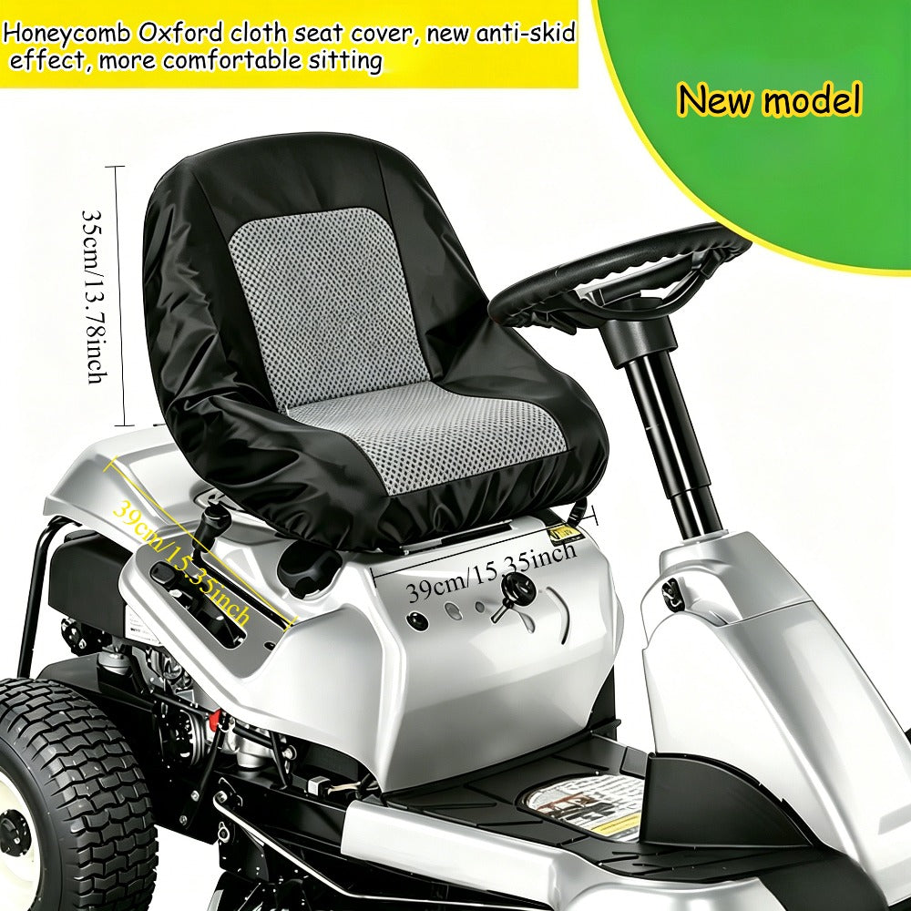 Reversible Anti‑Slip Seat Cover for Forklift & Tractor – Black‑Gray/Black‑Red Honeycomb Pattern, Weather‑Resistant