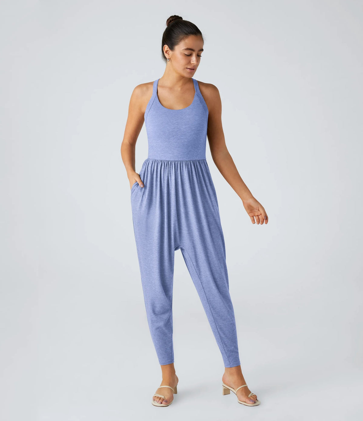 Sexy Lace-Up Sleeveless Hip-Lifting Jumpsuit