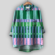 Loose-fitting Printed Crew-neck Casual Plus-size Womens Top