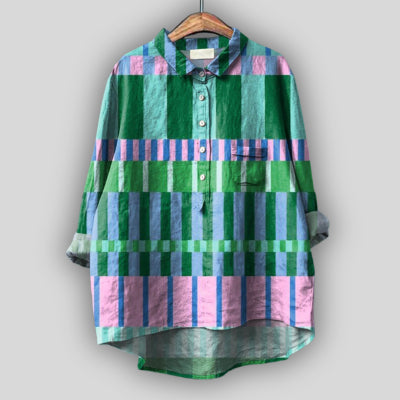 Loose-fitting Printed Crew-neck Casual Plus-size Womens Top