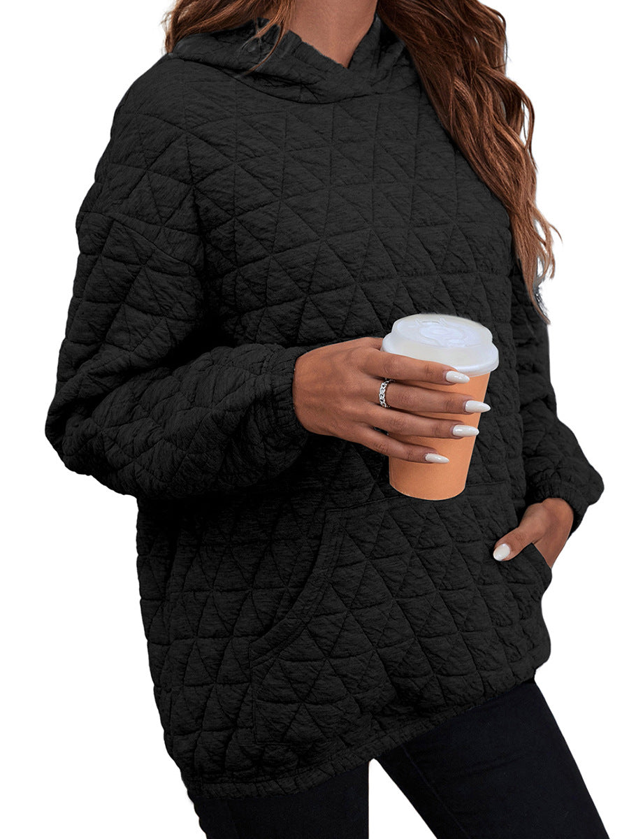 Cozy Solid Color Women's Hooded Pullover Sweater
