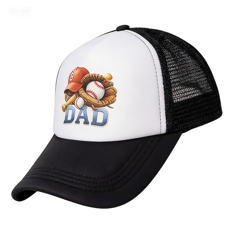 Baseball Printed Duckbill Baseball Cap with Mesh Back